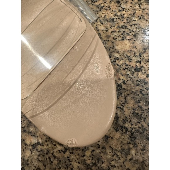 Steve Madden Camille Shoes Womens Size 10 Clear Strap Nude Block Heels Sandals - Picture 12 of 12